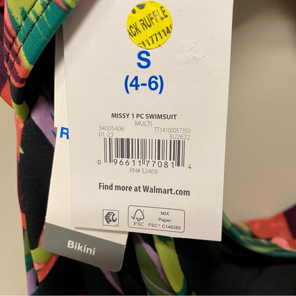 Time & Tru Jungle Print Swimsuit 🩱 Sz S (4-6) NWT One Piece - Picture 6 of 7